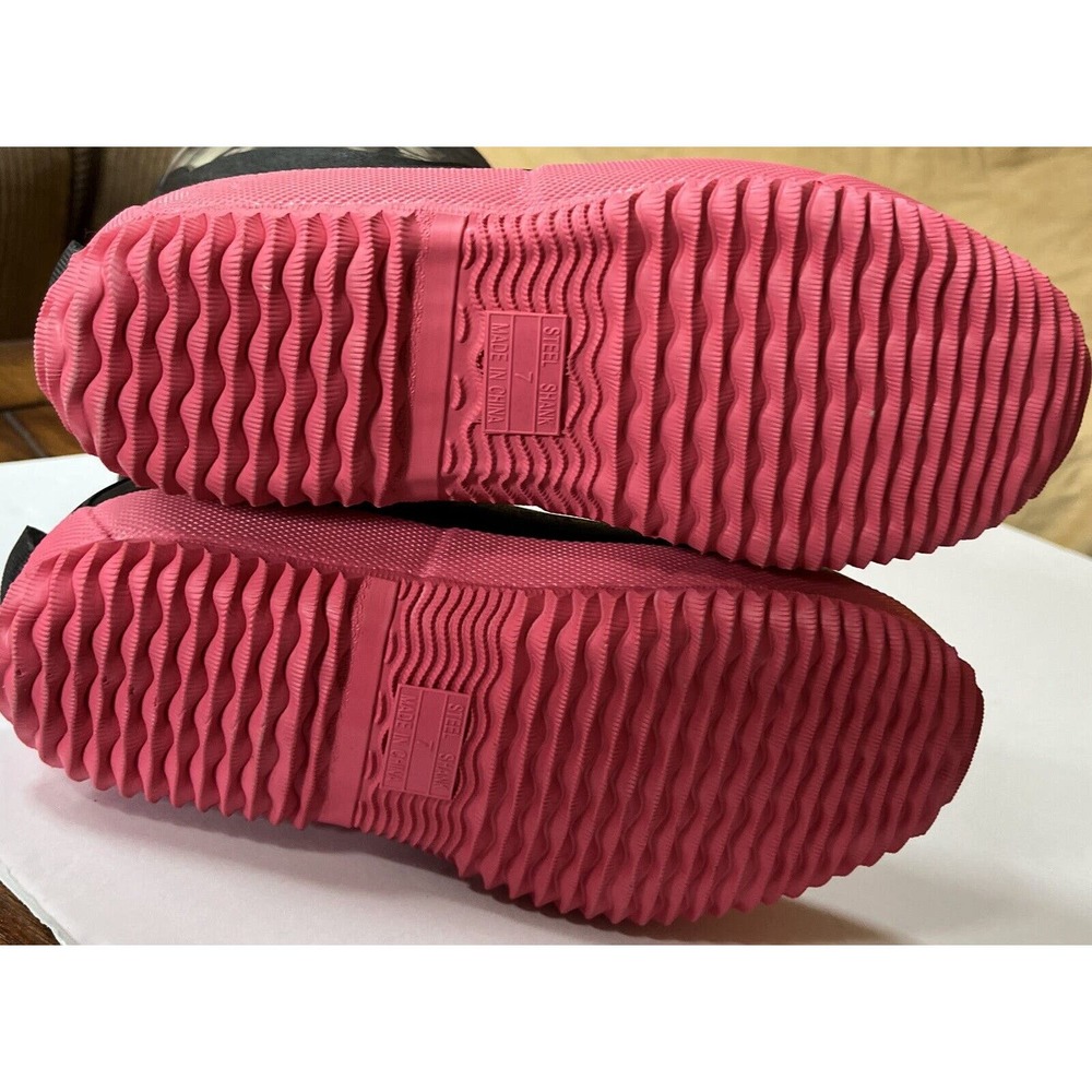 Women’s Hunthor‎ Rain Boots Black Pink Sz7 More like 9 Run Huge - Picture 5 of 9